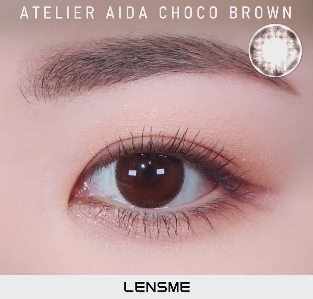 Aida Choco Brown toric contact lens with delicate iris design in urban brown color for natural vivid look. Diameter 14.2, BC 8.6.
