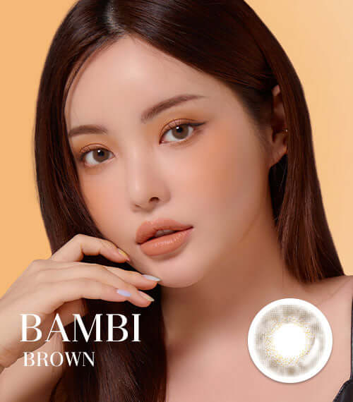 Bambi Brown Toric Choco contact lenses, featuring a natural blend with original eye color, perfect for daily to yearly use.