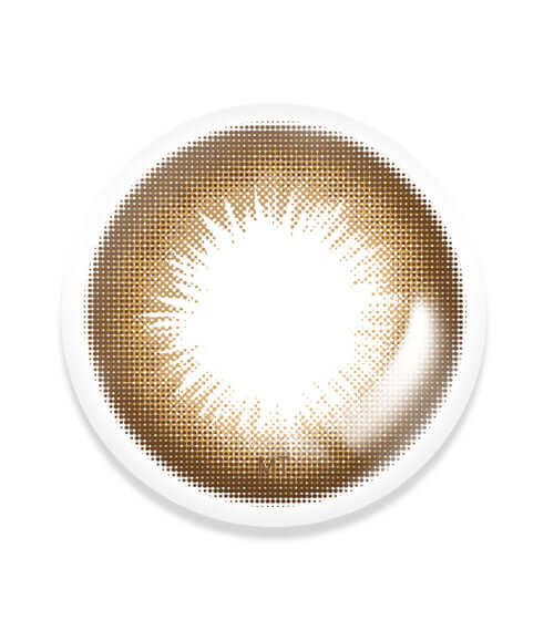 Danbie Classic Brown toric contact lens with natural brown color, 55% water content, available in various replacement schedules.
