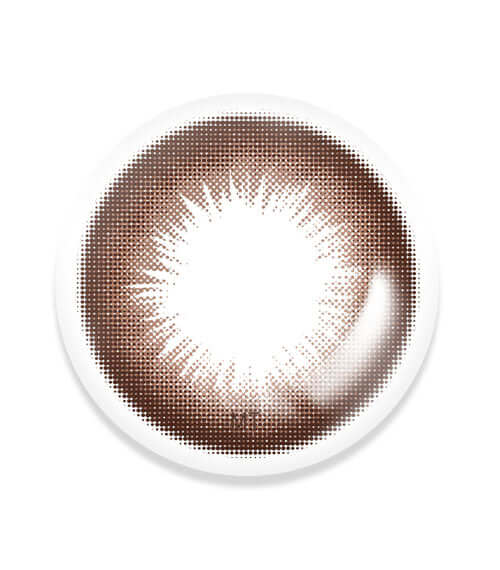Brownie Classic Brown toric contact lens in choco color for natural eye enlargement with dark brown design.