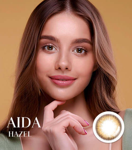 Toric contact lenses with hazel iris design, DIA 14.2, G.DIA 13.4, BC 8.6. Suitable for daily to yearly wear. ID: K018BR.